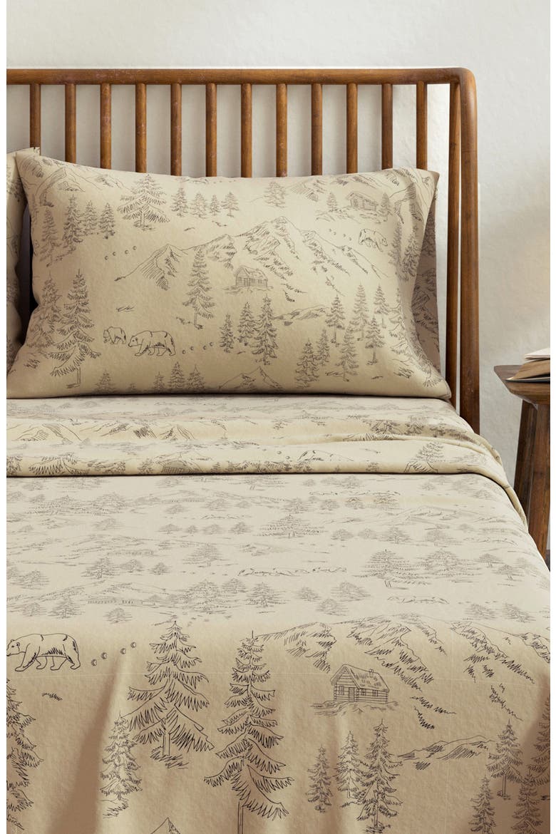 Lodge Print Microfiber Sheet Set, Main, color, BEAR MOUNTAIN