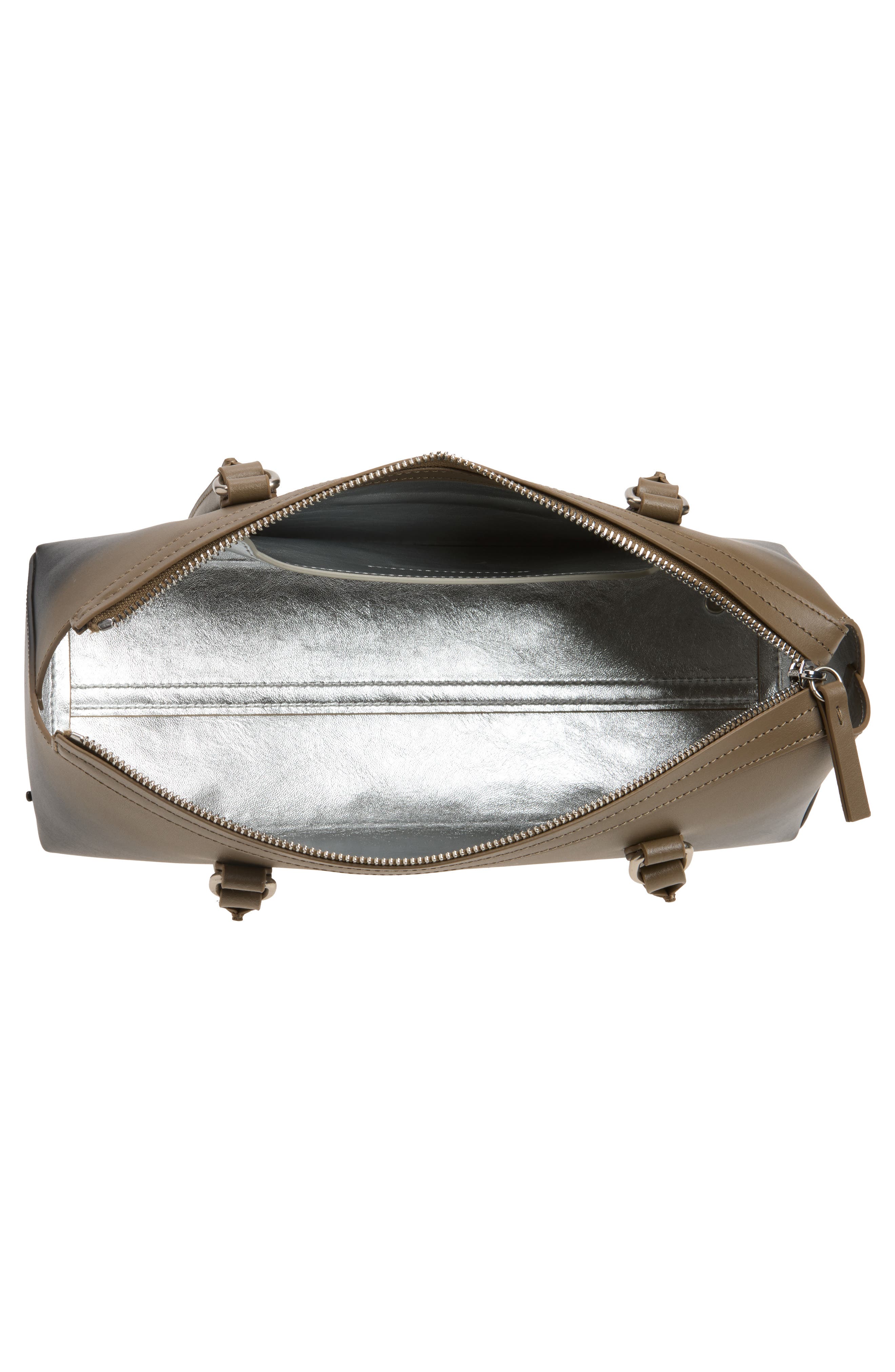 New Bauletto J Medium Leather Shoulder Bag, Alternate, color, EARTH AND SPRUZZATURA NERA