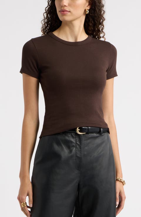Ribbed Crewneck T-Shirt