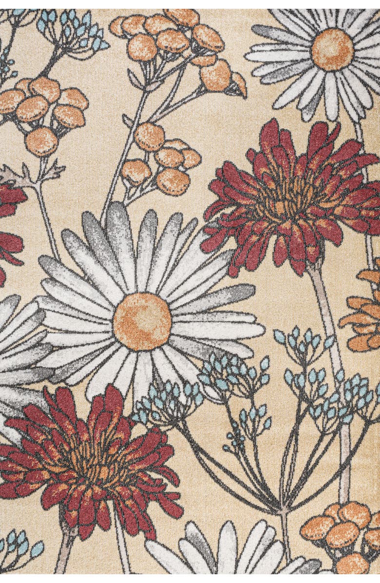 JONATHAN Y Giglio Modern Botanical Flower Area Rug, Main, color, Yellow/Ivory/Red