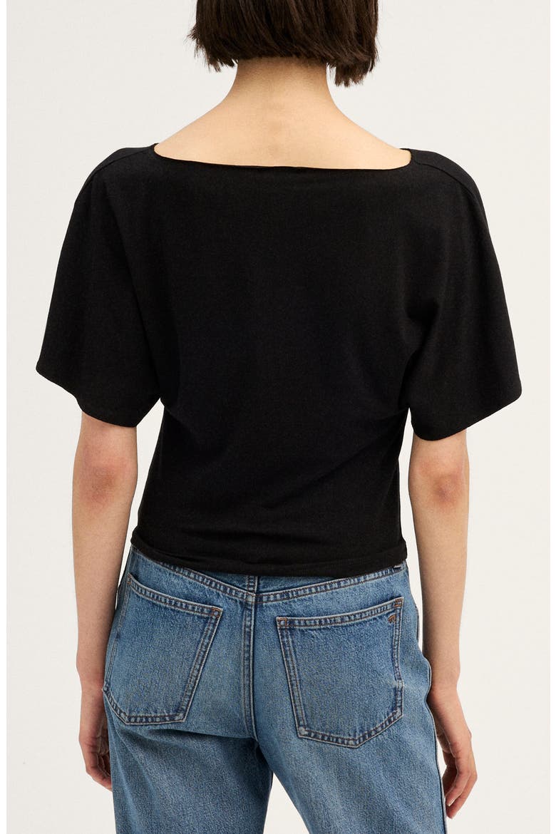 Boatneck Dolman Sleeve Top, Alternate, color, JET BLACK