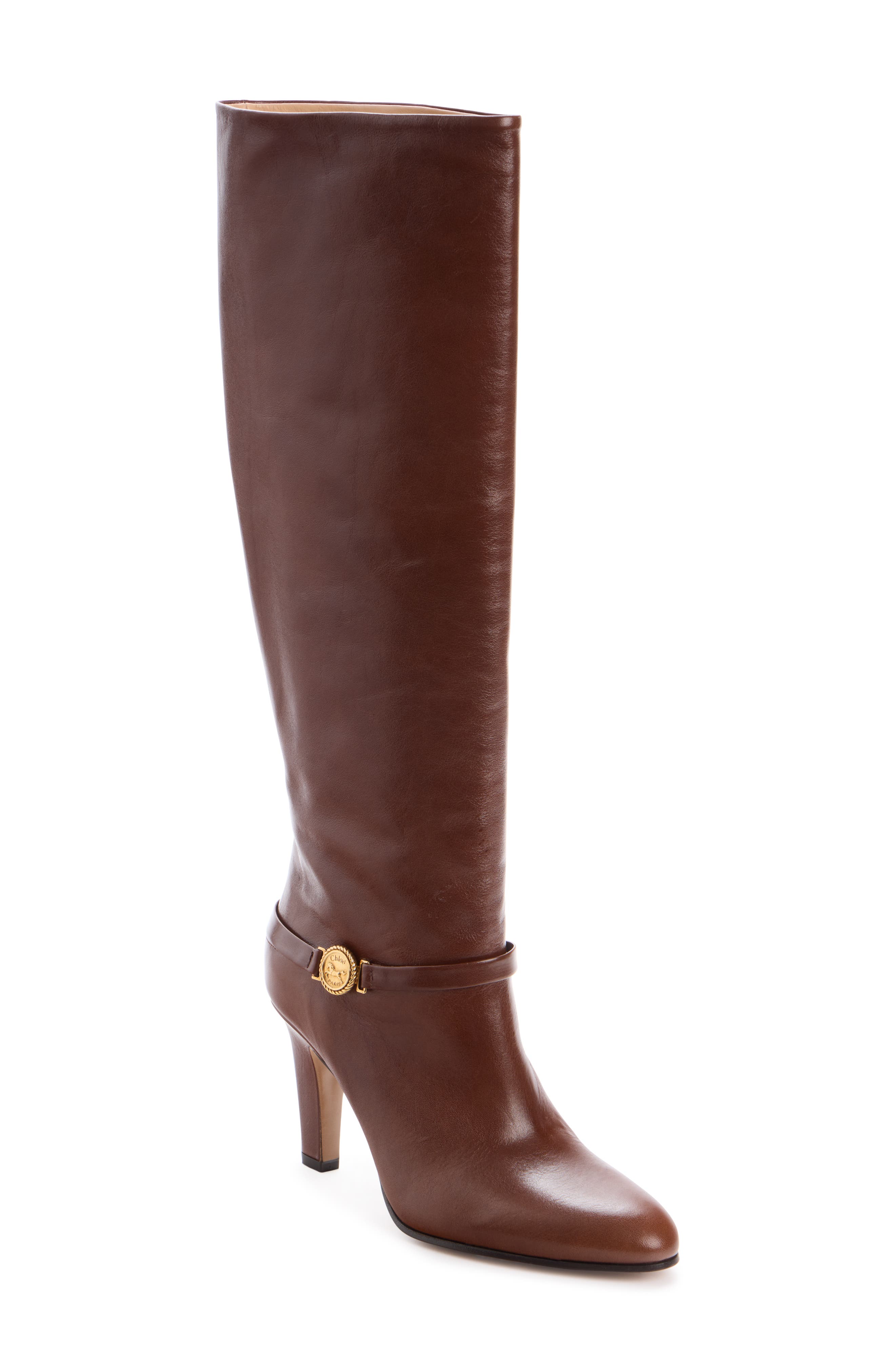 Chloé Eve Knee High Boot, Main, color, Sooty Brown