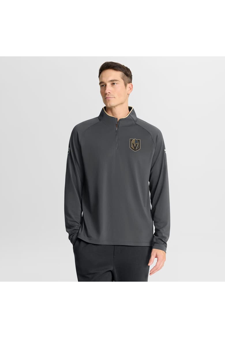 Men's Fanatics Gray Vegas Golden Knights Authentic Pro Rink Training Quarter-Zip Pullover, Main, color, Gray