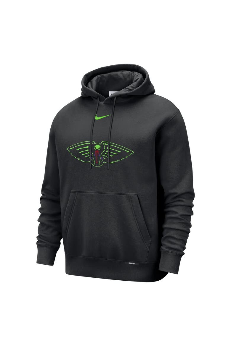 Men's Nike  Black New Orleans Pelicans 2025/26 City Edition Essential Logo Remix Hoodie, Alternate, color, Black