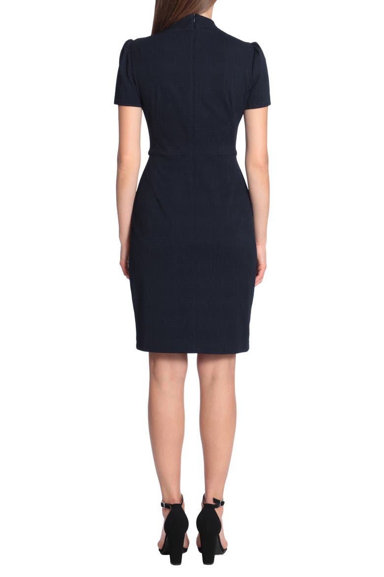 Short Sleeve Necktie Sheath Dress, Alternate, color, NAVY