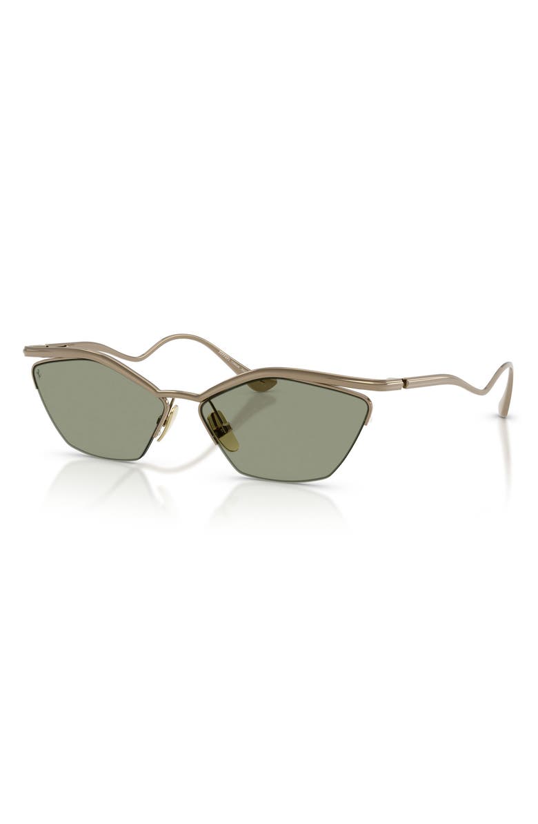 Ferrari 59mm Cat Eye Sunglasses, Alternate, color, Gold Shiny / Dark Green