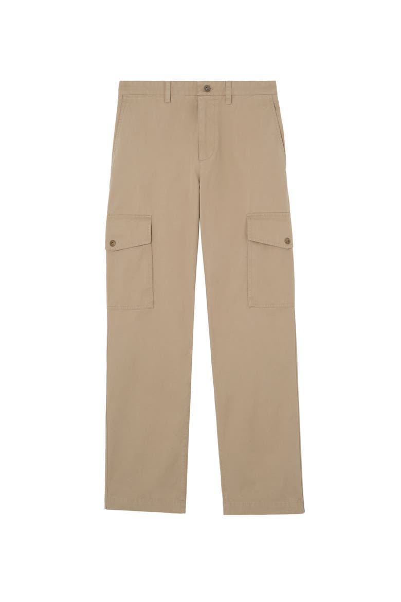 Cotton Twill Cargo Trousers, Main, color, Saltmarsh beige