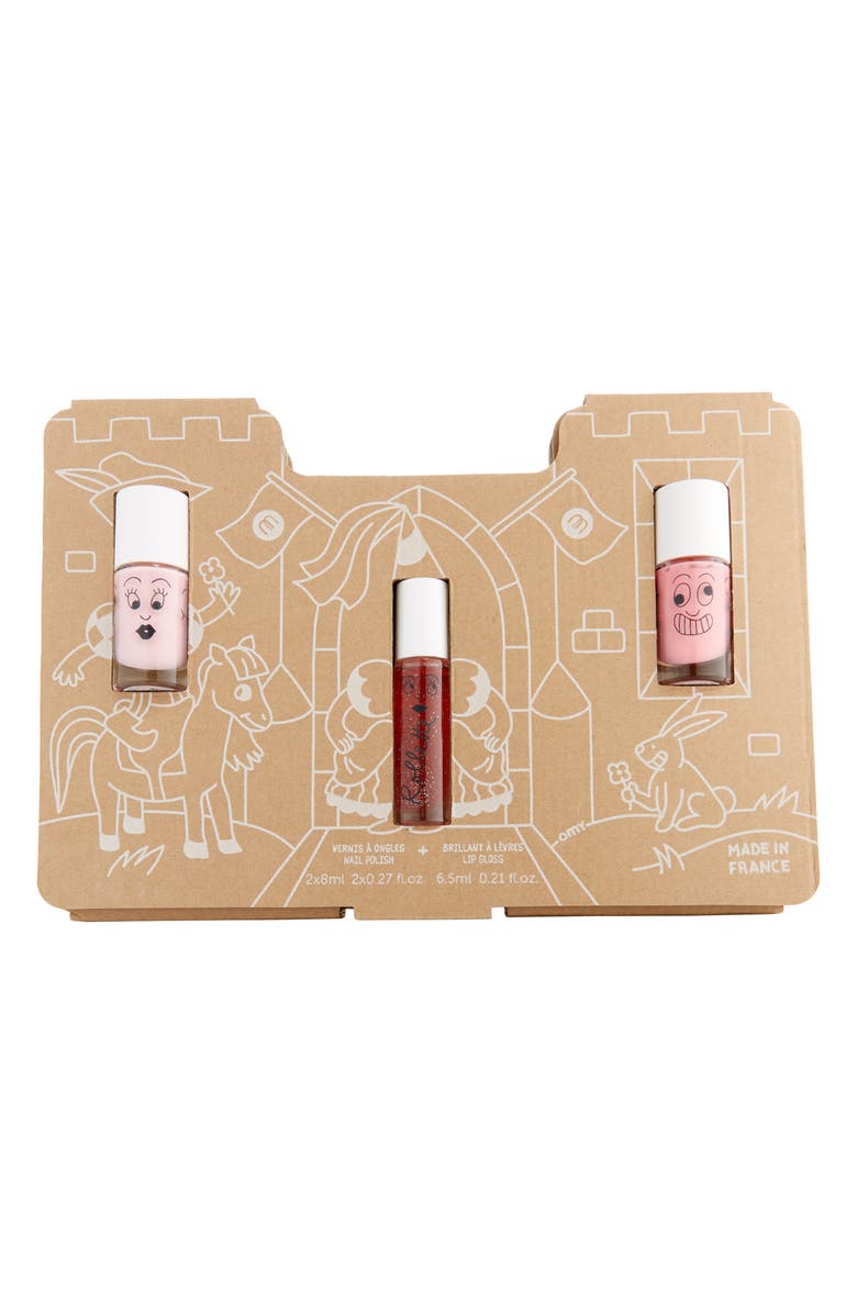 nailmatic Princess Castle Story Water-Based Nail Polish & Lip Gloss Set, Main, color,