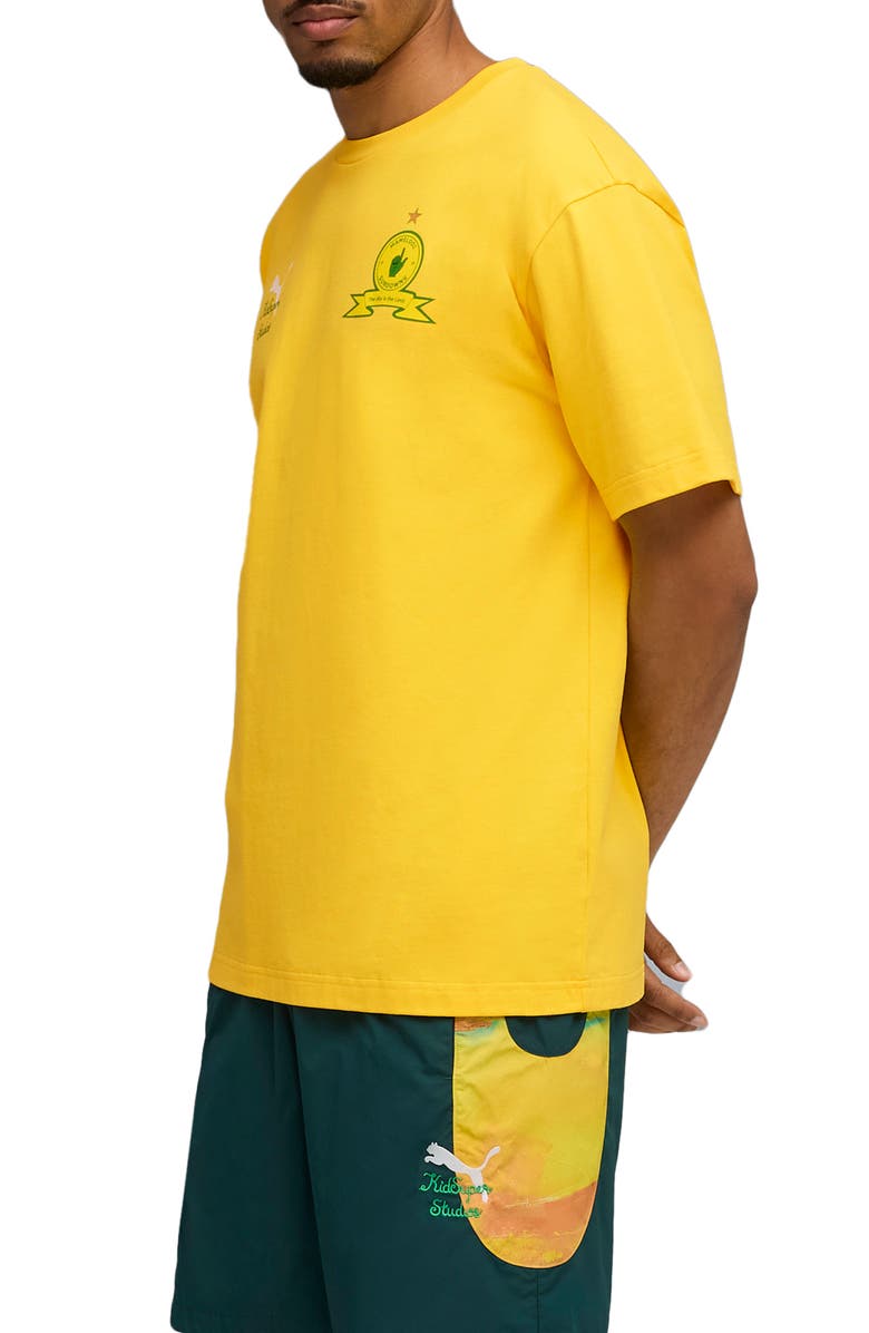 PUMA x KidSuper MSFC Cotton Graphic T-Shirt, Alternate, color, Yellow-Fast Green