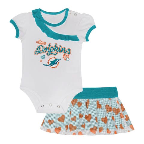 Newborn & Infant Miami Dolphins Love My Team Bodysuit & Skirt Set