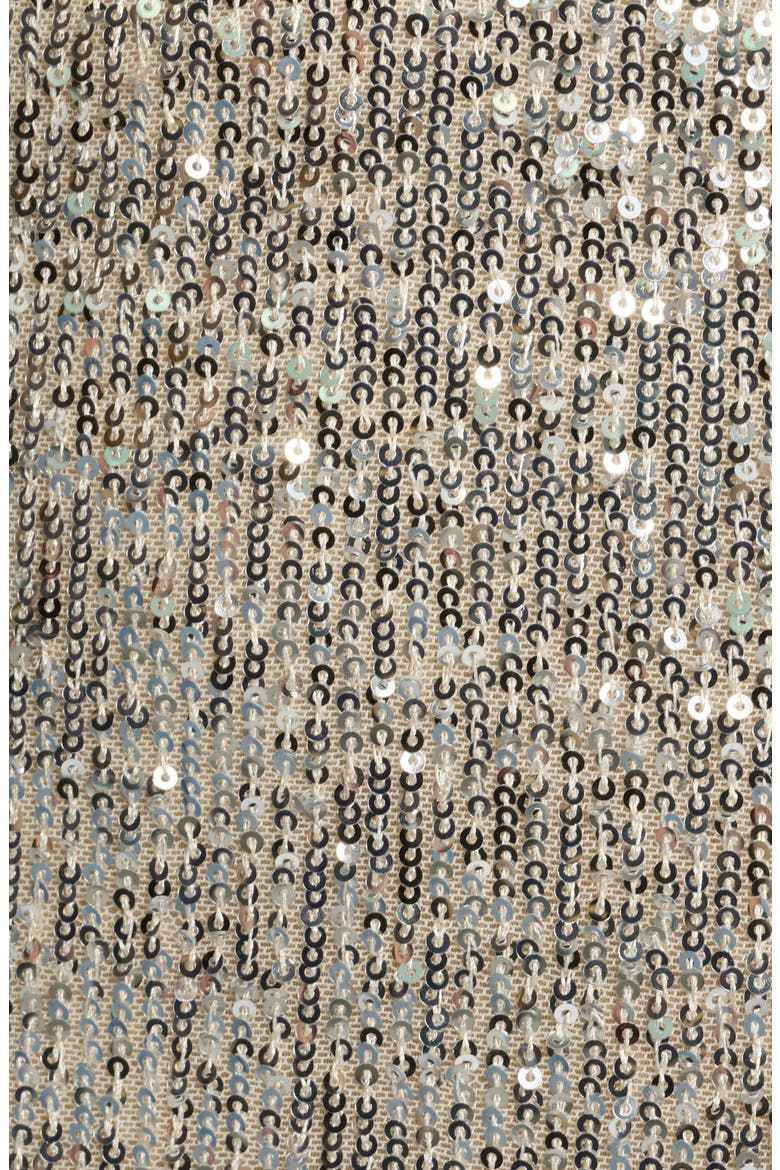 Sequin Cowl Neck Gown, Alternate, color, SILVER