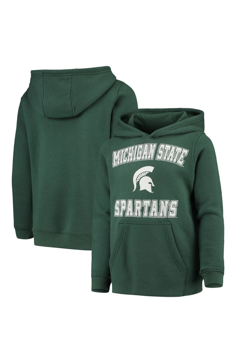 Outerstuff Youth Green Michigan State Spartans Big Bevel Pullover Hoodie, Main, color, 