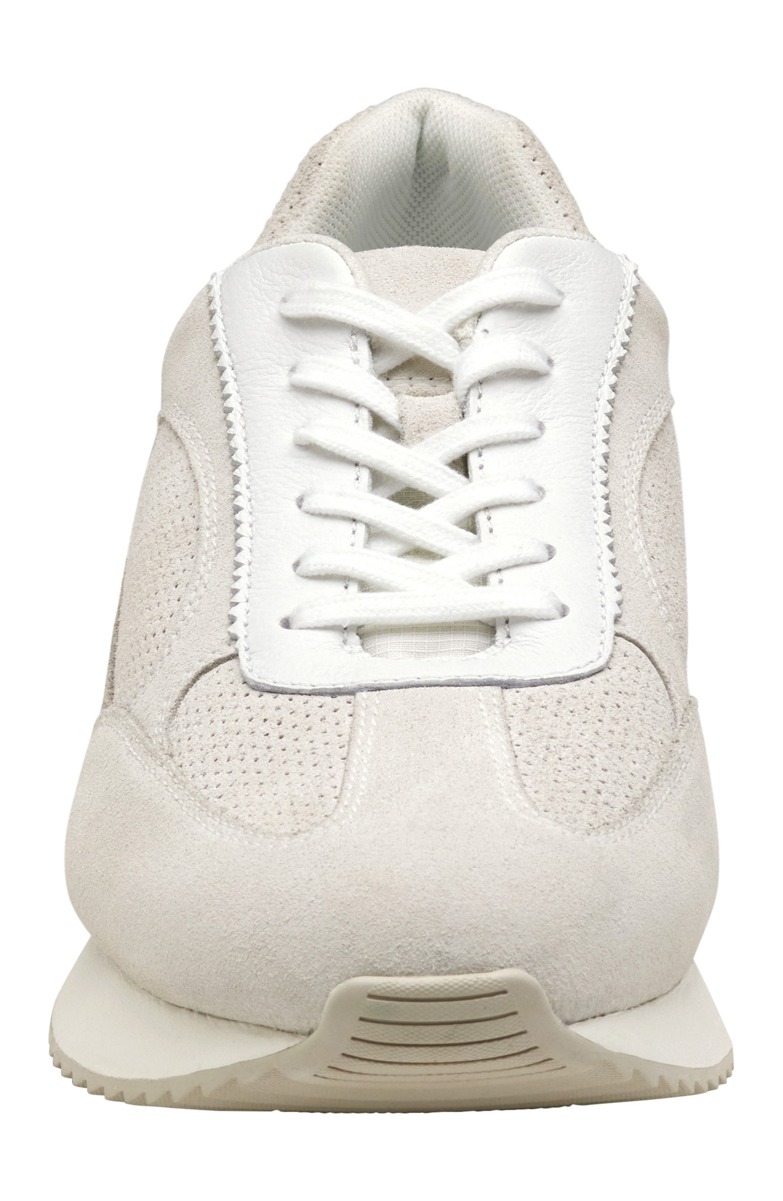 Johnston & Murphy Chase Perforated Sneaker, Alternate, color, White Suede/ Full Grain