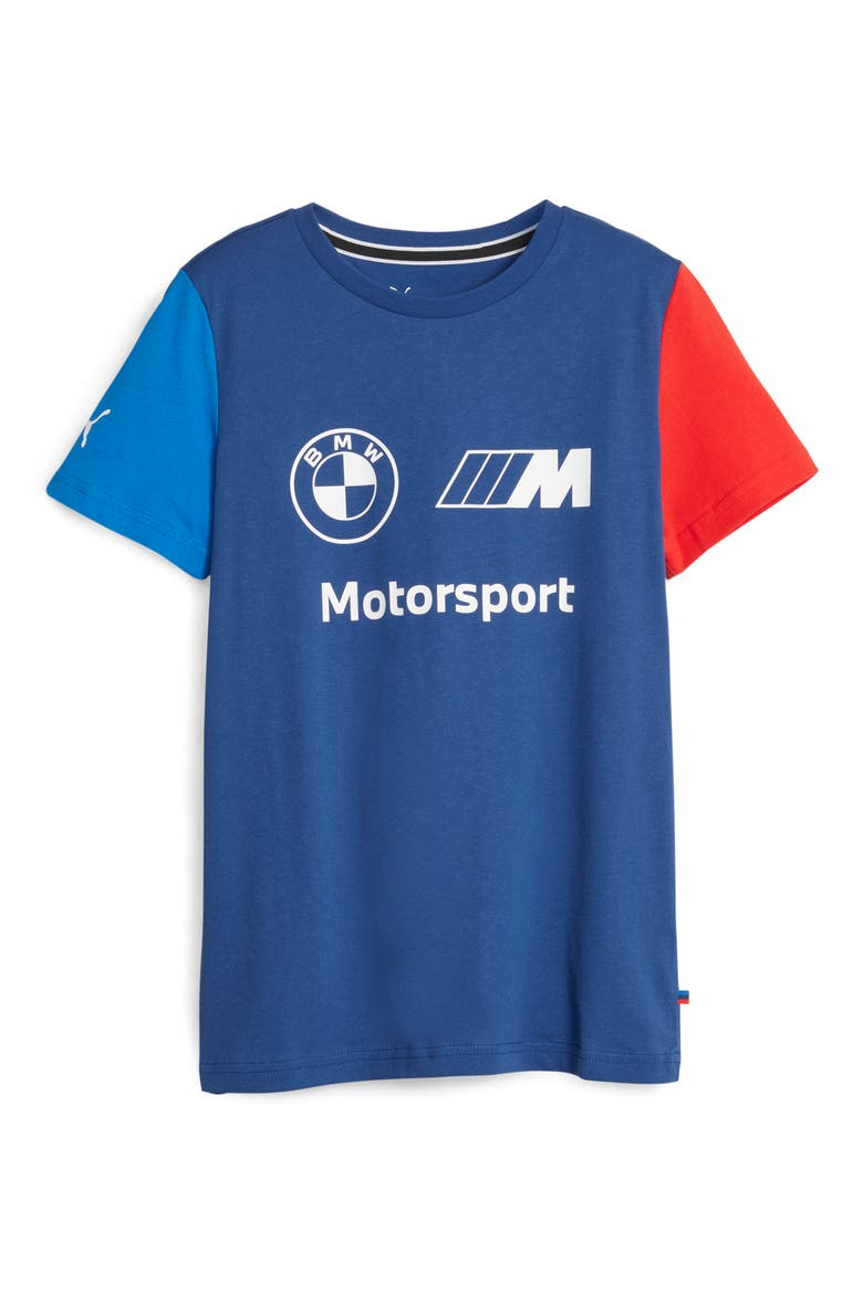 Kids' x BMW M Motorsport Colorblock Cotton Graphic T-Shirt, Main, color, PRO BLUE-M COLOR