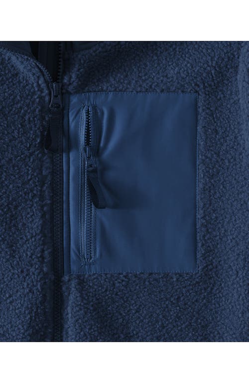 Lands' End High Pile Quilted Mixed Media Parka In Blue