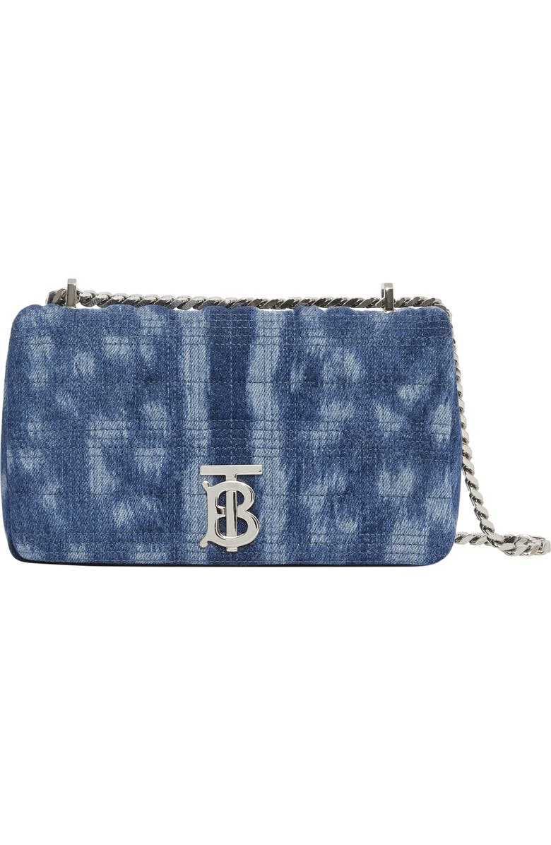 Burberry Small Lola Quilted Denim Shoulder Bag, Main, color,