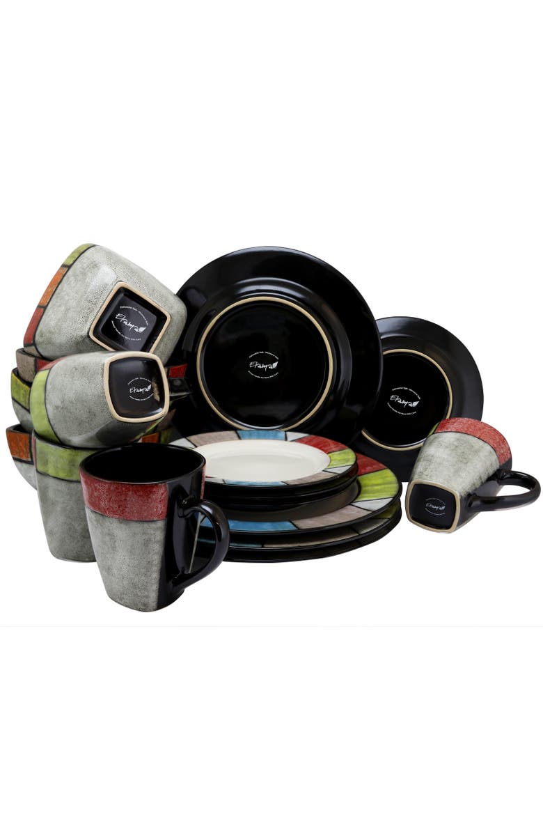 Country Cottage 16 Piece Stoneware Dinnerware Set, Alternate, color, White