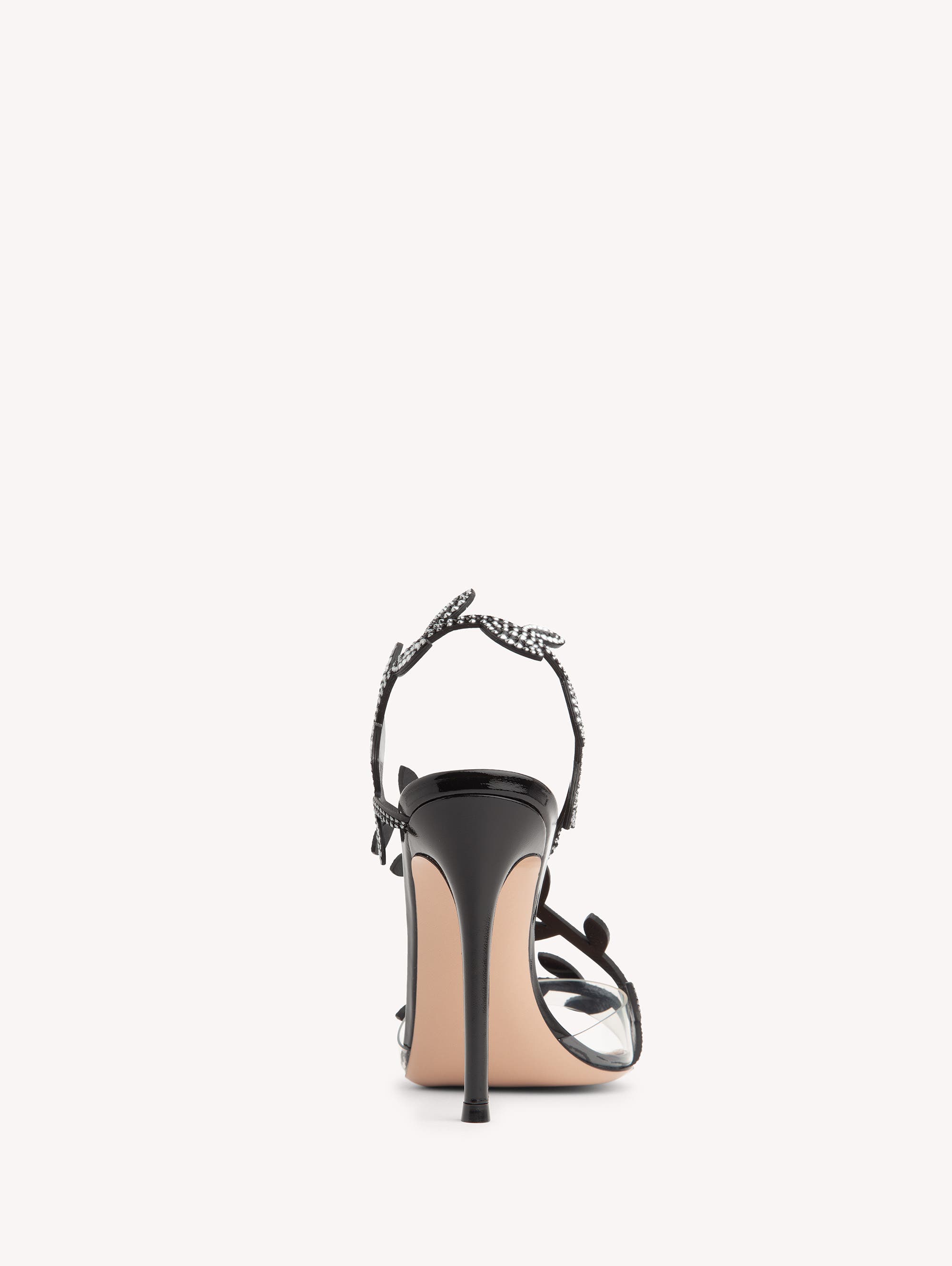 Gianvito Rossi Crystal Flavia Sandal, Alternate, color, Black Leather