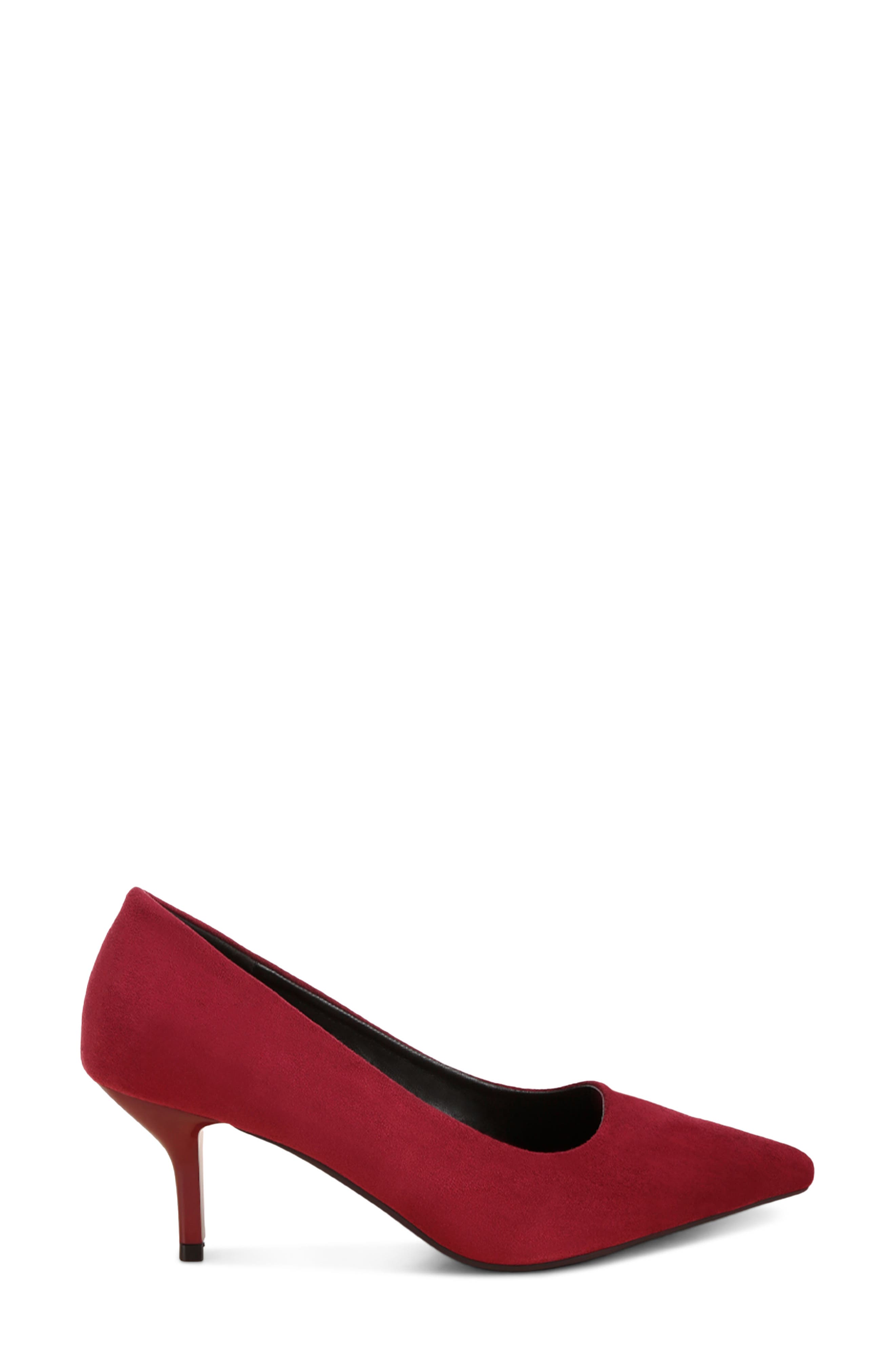 Iridese Leather Pump, Alternate, color, DARK RED SUEDE