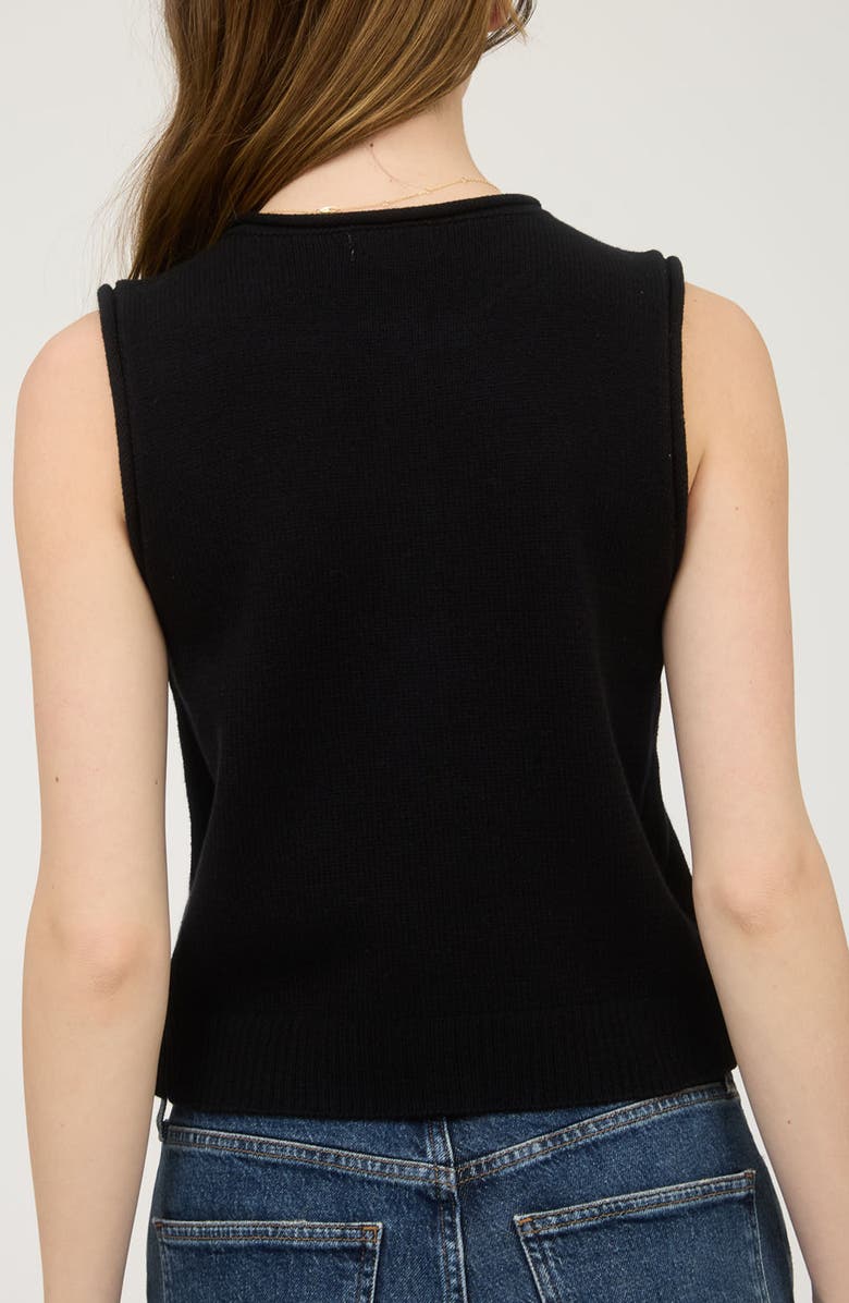 Blu Pepper Solid Button Front Sweater Vest, Alternate, color, 