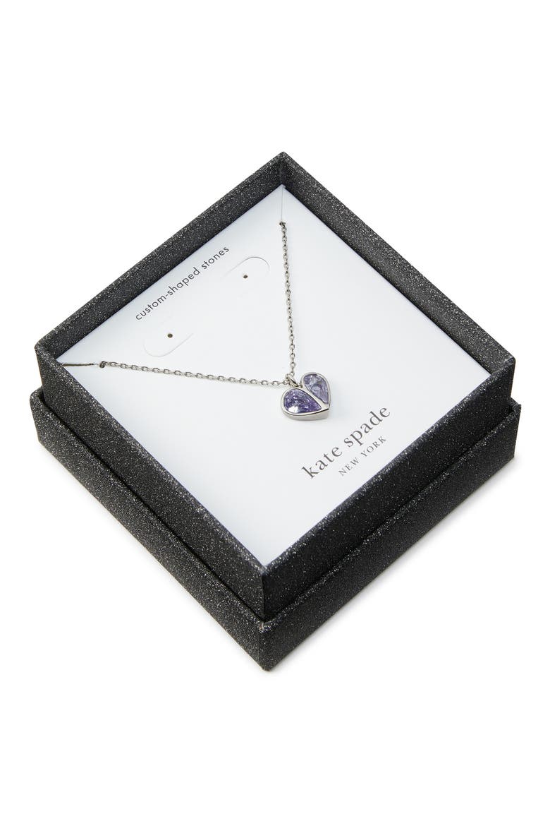 cubic zirconia heart pendant necklace, Alternate, color, LIGHT AMETHYST/ SILVER