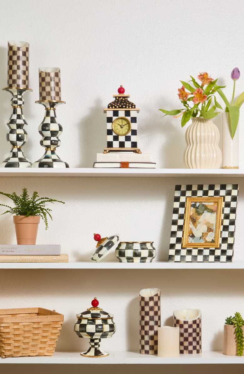 MACKENZIE CHILDS Courtly Check Enameled Steel 4 x 6-Inch Picture Frame, Alternate, color, Black/ White