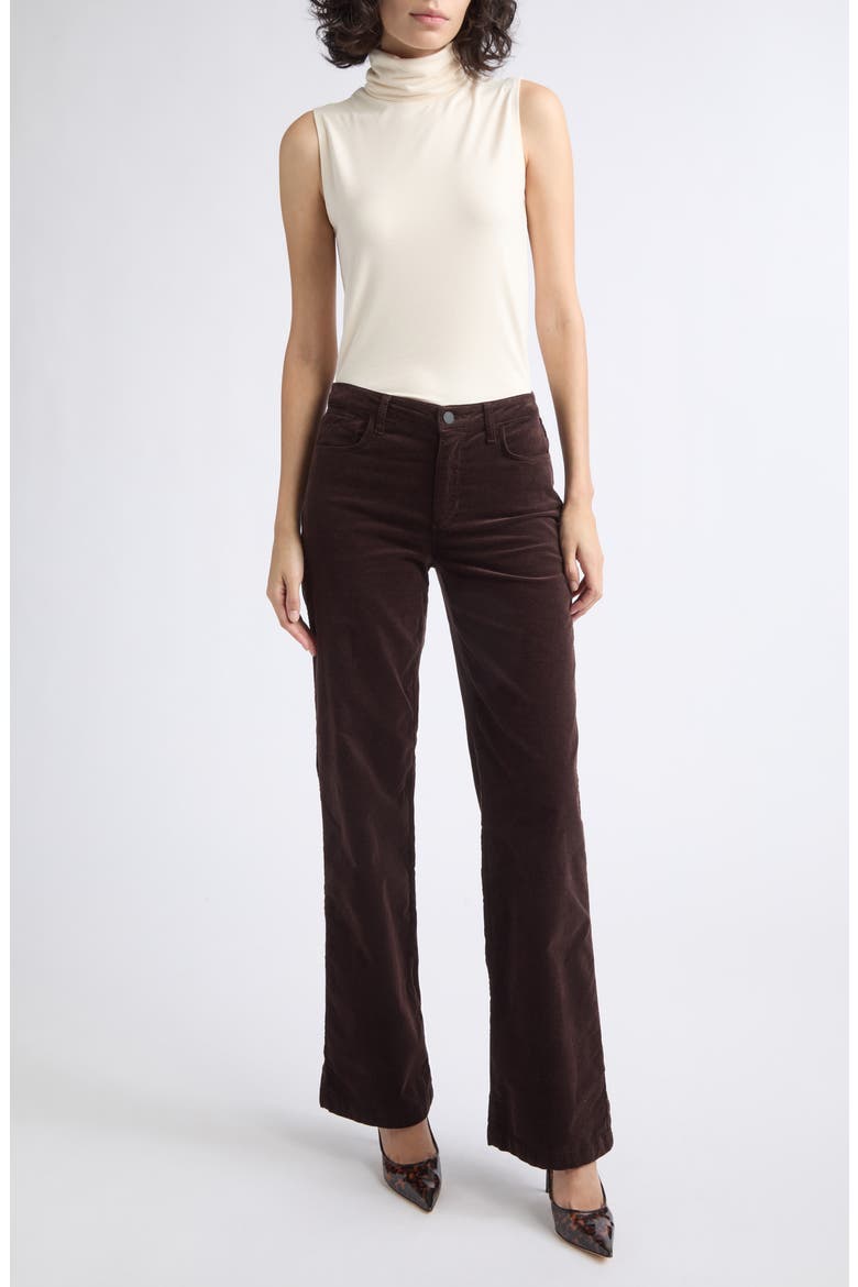 Scottie Wide Leg Velvet Pants, Alternate, color, DARK JAVA