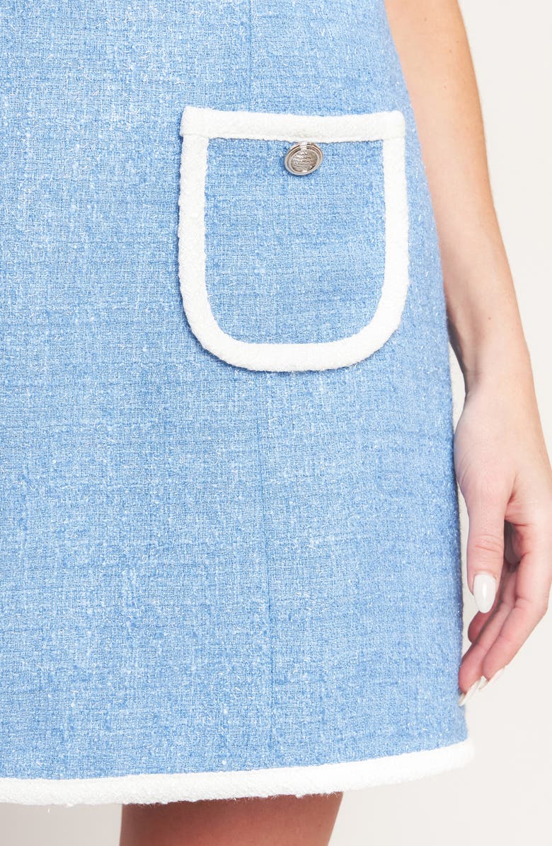 FLYING TOMATO Tweed Minidress, Alternate, color, Blue