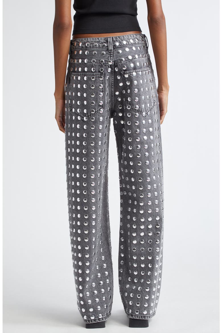 Winona Studded Relaxed Straight Leg Jeans, Alternate, color, BLACK STUDDED