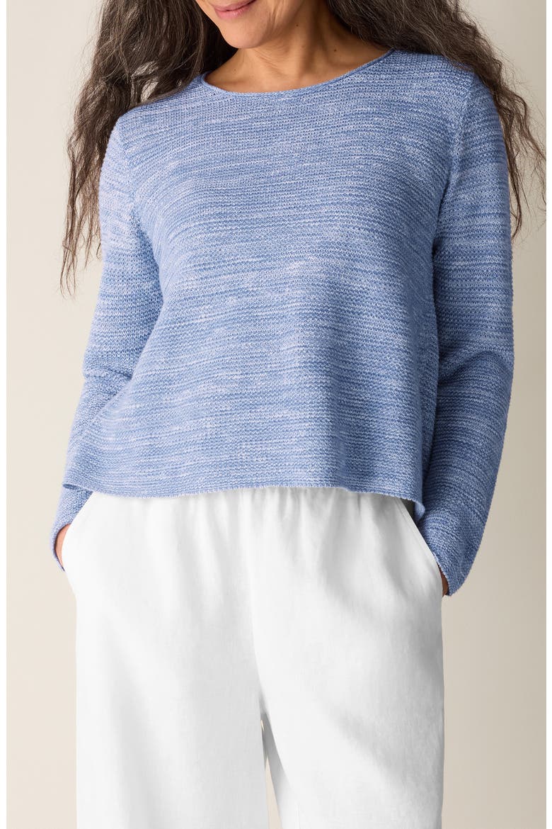 Organic Linen & Cotton Blend Crewneck Sweater, Main, color, HAZE