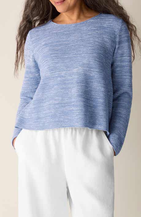Organic Linen & Cotton Blend Crewneck Sweater