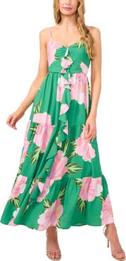 CeCe Floral Ruffle Maxi Sundress