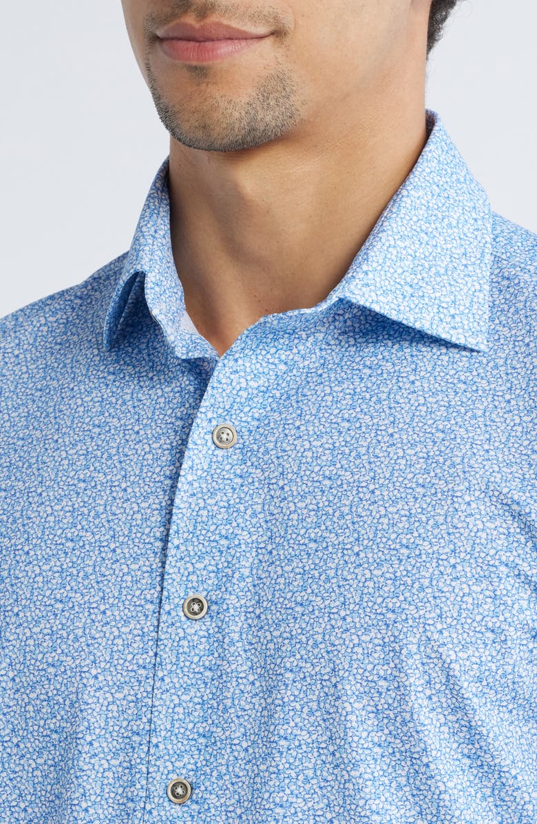 johnnie-O Waylan Hangin' Out Floral Short Sleeve Knit Button-Up Shirt, Alternate, color, 