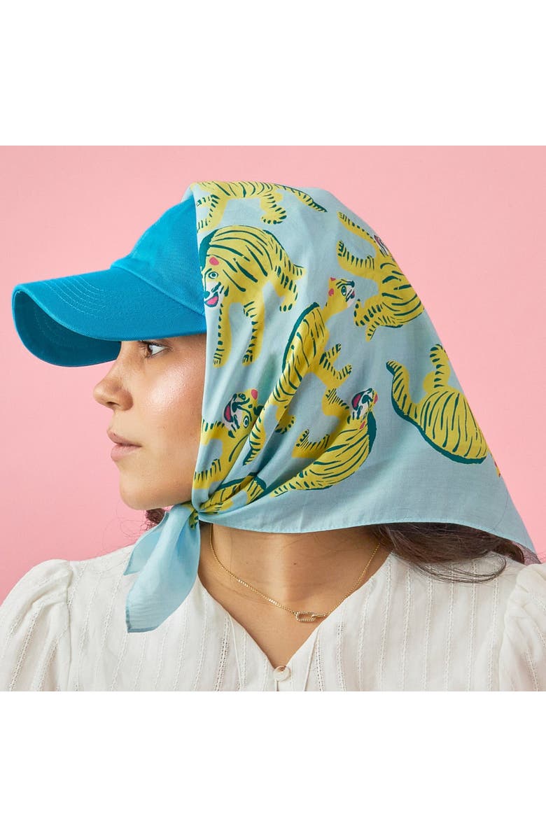 Centinelle Nodding Tigers Cotton Silk Bandana, Alternate, color,