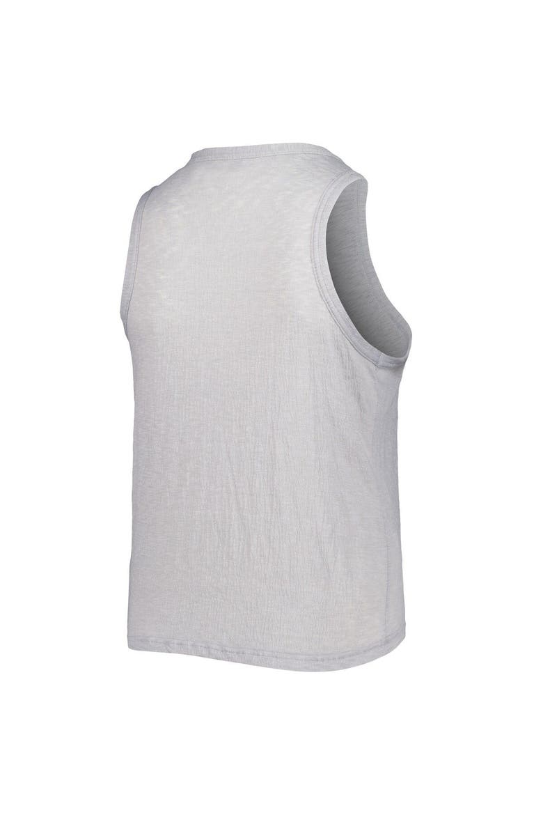 Women's Soft as a Grape Gray San Francisco Giants Plus Size High Neck Tri-Blend Tank Top, Alternate, color, Gray