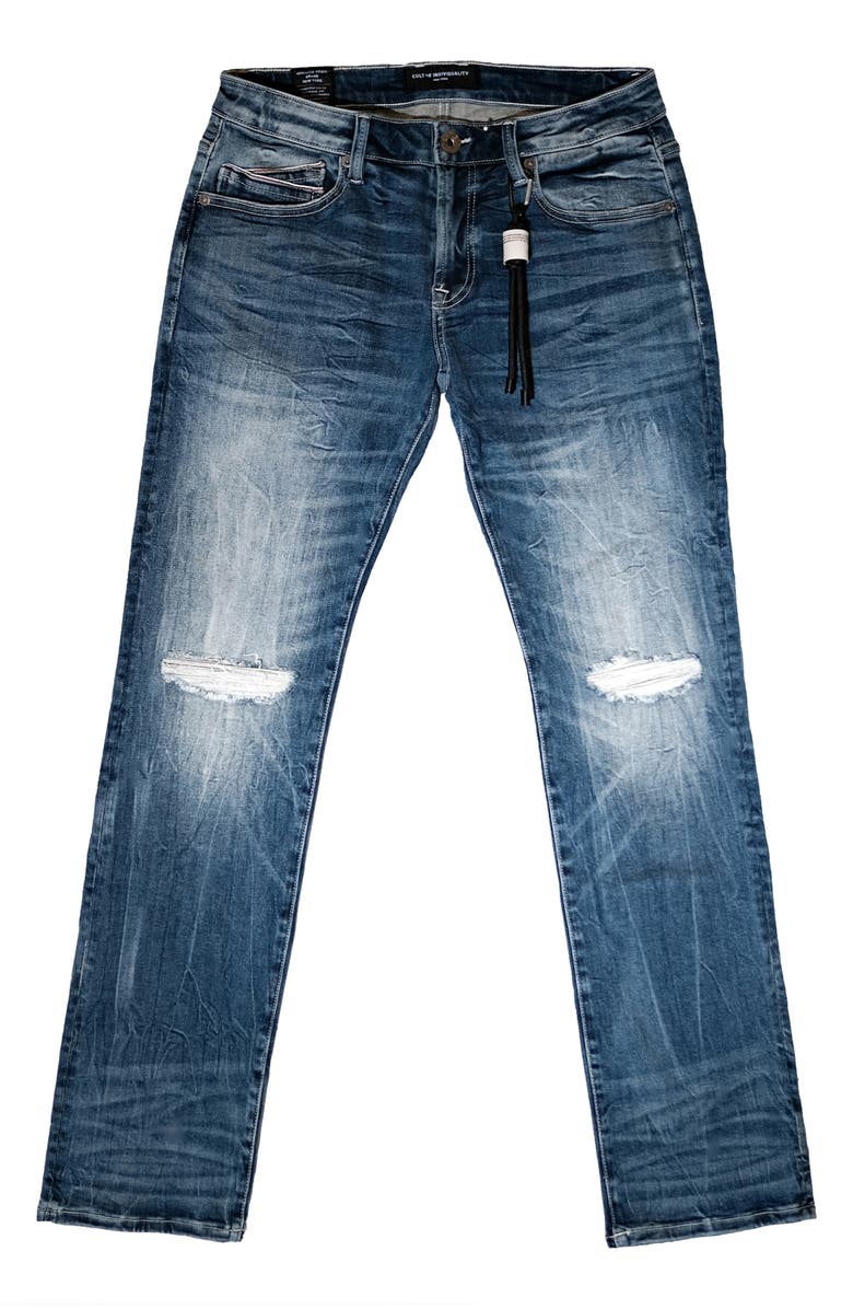 Cult of Individuality Rebel Distressed Straight Leg Jeans, Alternate, color,