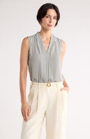 NORDSTROM RACK V-Neck Sleeveless Woven Shell Top