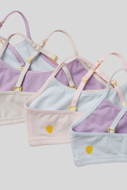 Yellowberry Ladybug Cotton Bra In Pale Pink Bubble