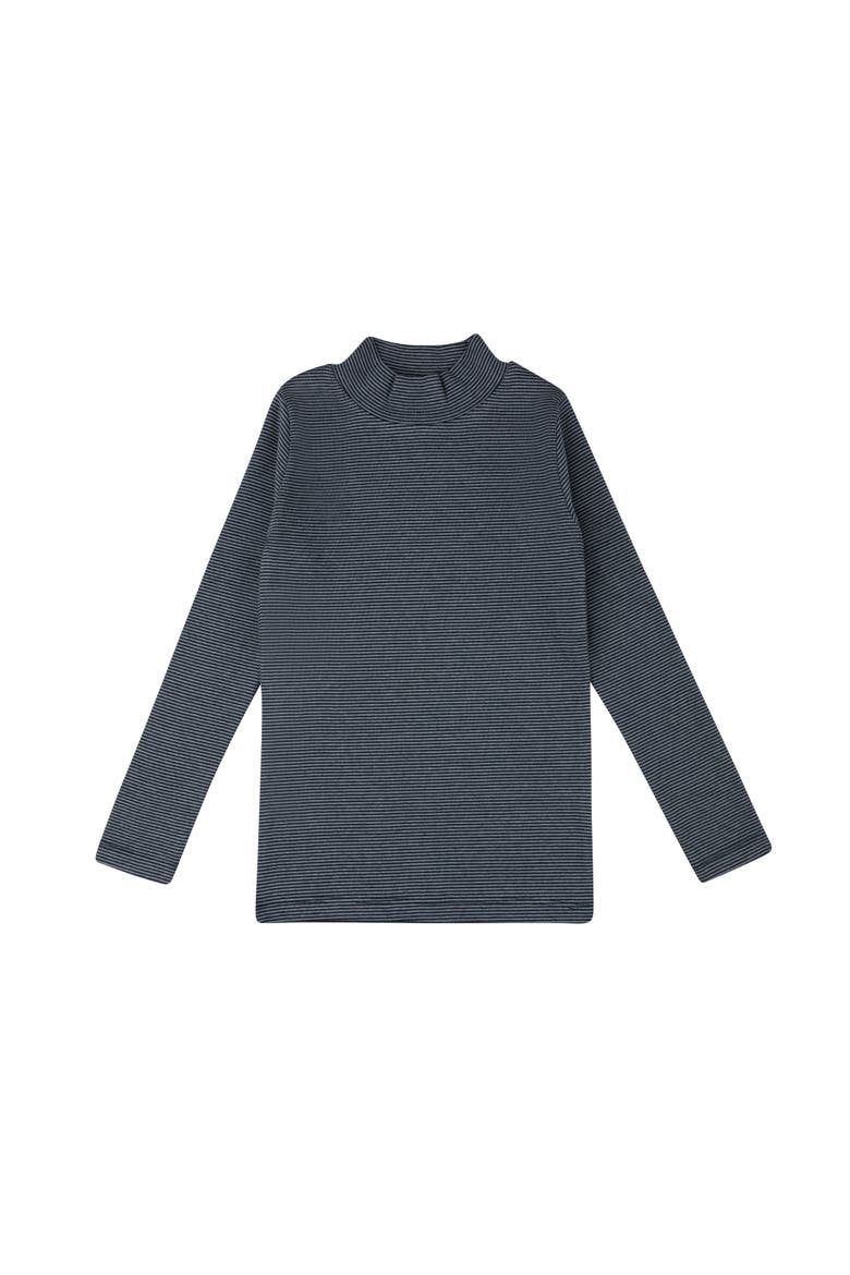 French Terry Autumn Kids Collection - Turtle Neck, Main, color, Navy