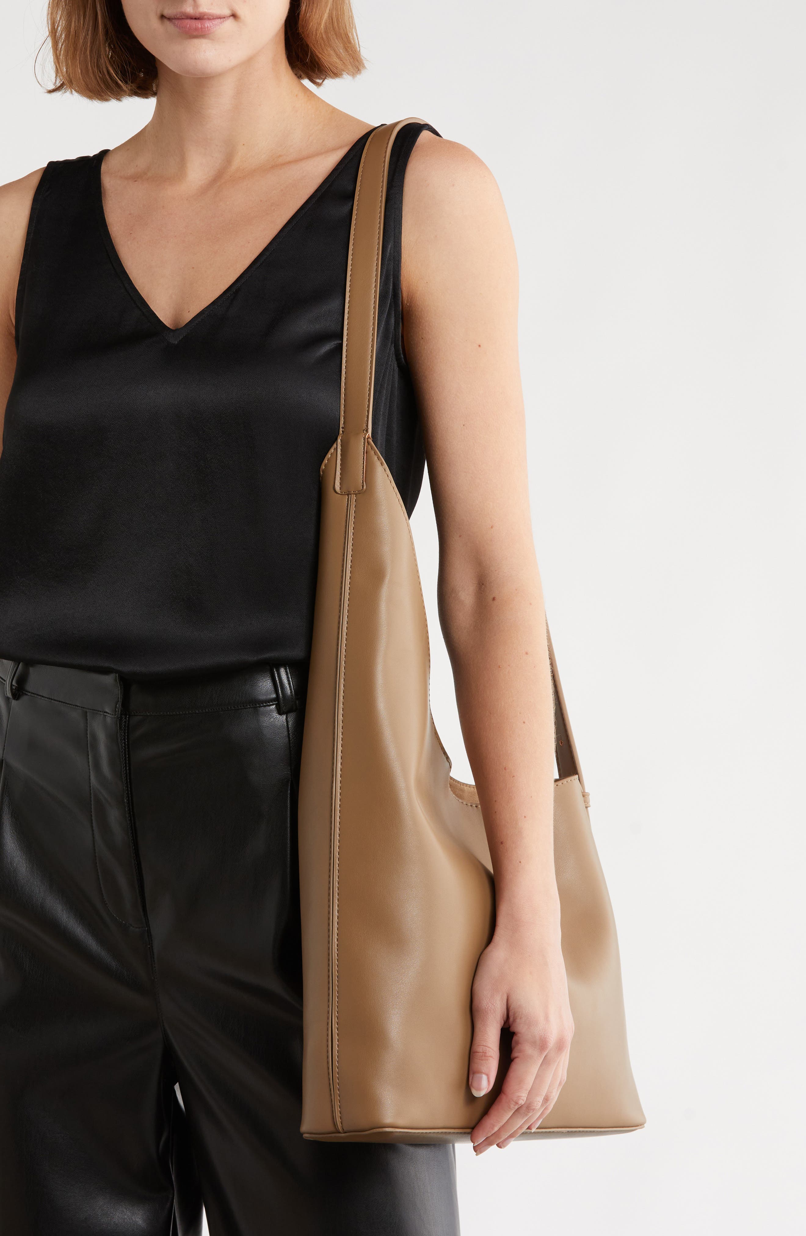 Asymmetric Hobo Bag, Alternate, color, GINGER