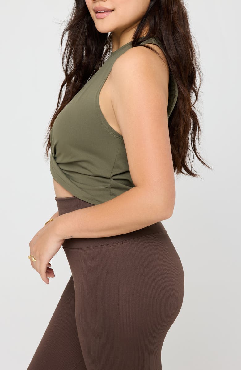 Spiritual Gangster Maci Seamless Tank, Alternate, color, Spruce