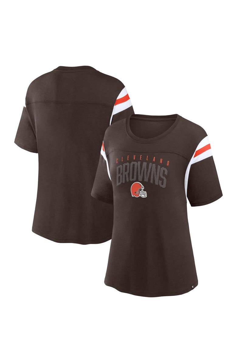 FANATICS Women's Fanatics Branded Brown Cleveland Browns Classic Rhinestone T-Shirt, Main, color,