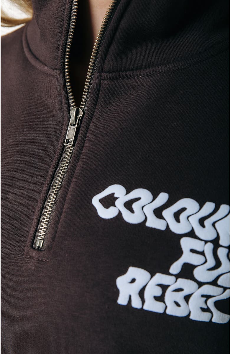 Colourful Rebel Uni Logo Wave Zip Sweat, Alternate, color, Brown