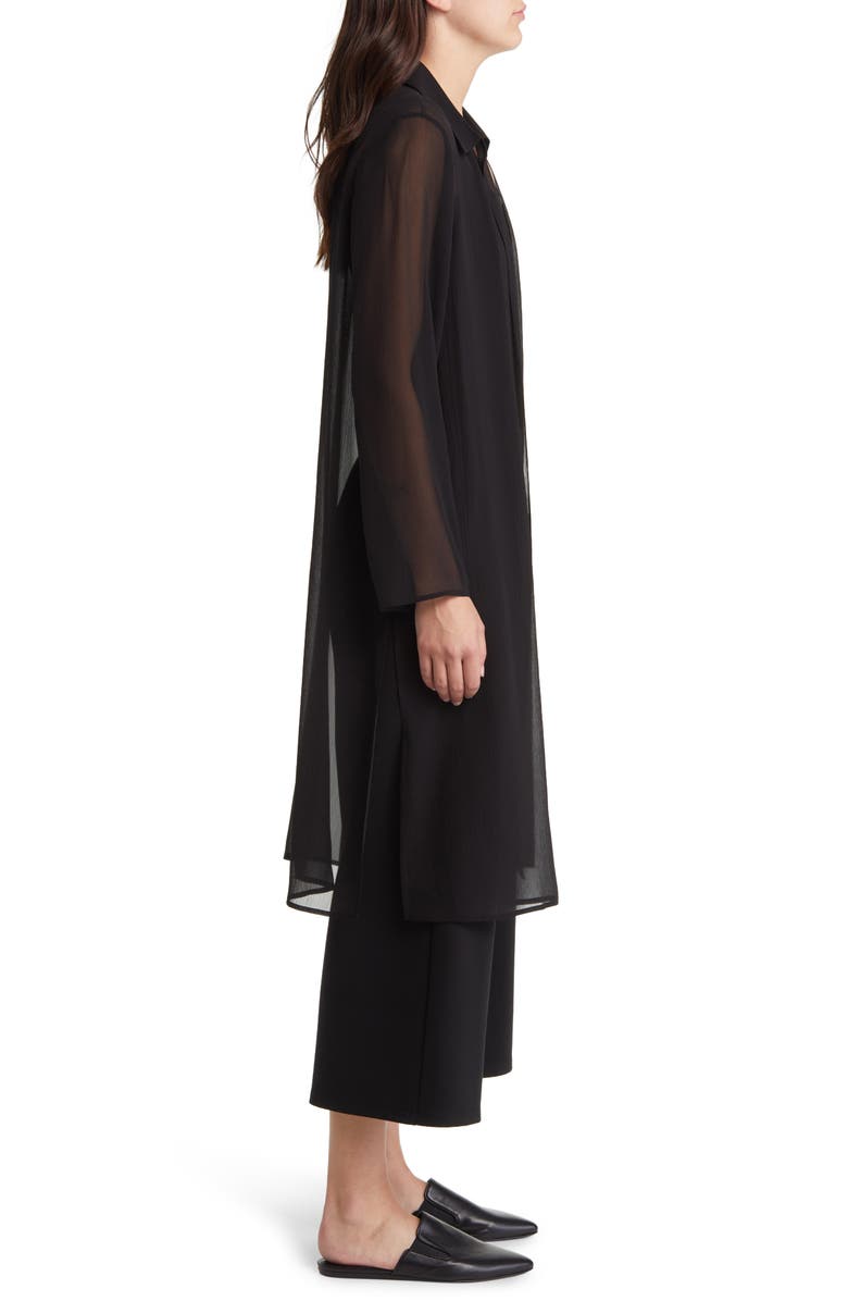 Eileen Fisher Open Front Silk Chiffon Jacket, Alternate, color,