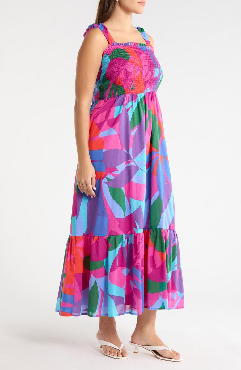 SUGARLIPS Vemmy Abstract Tayla Geo Print Maxi Dress, Alternate, color, Magenta-Blue-Green