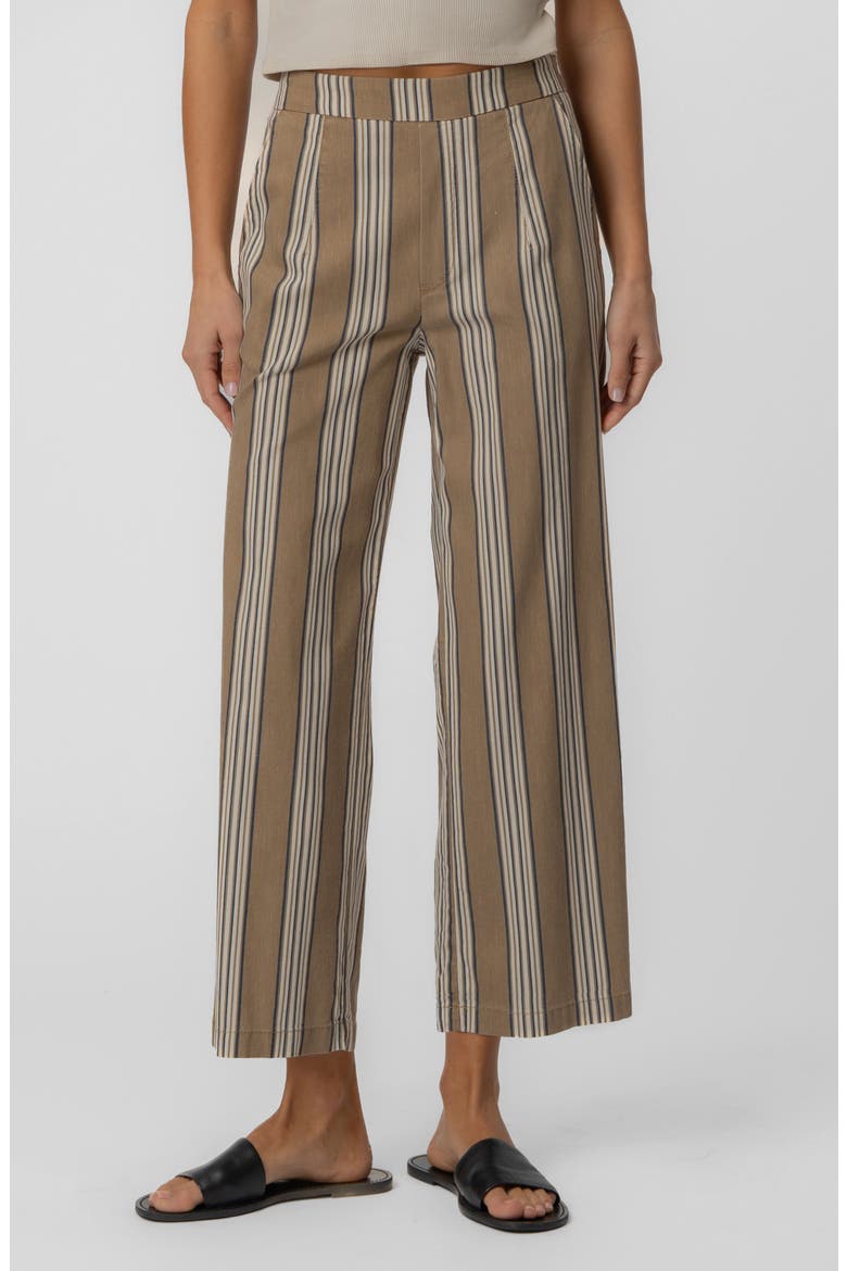 Topaz High Waist Wide Leg Jeans, Main, color, TAN/ NAVY