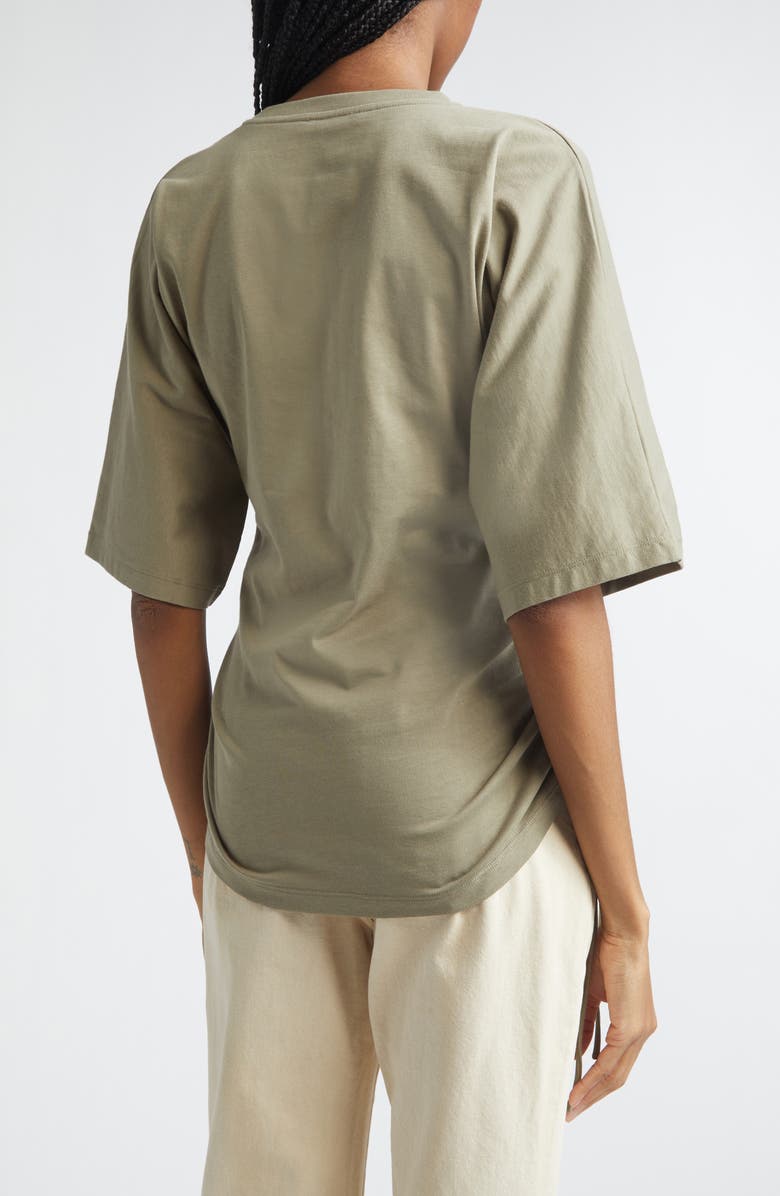 Balmain Club 45 Ruched Graphic T-Shirt, Alternate, color, Uja Pale Green/ Multi