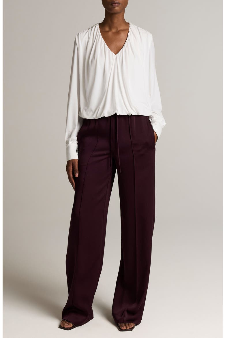 V-Neck Bubble Top, Alternate, color, IVORY