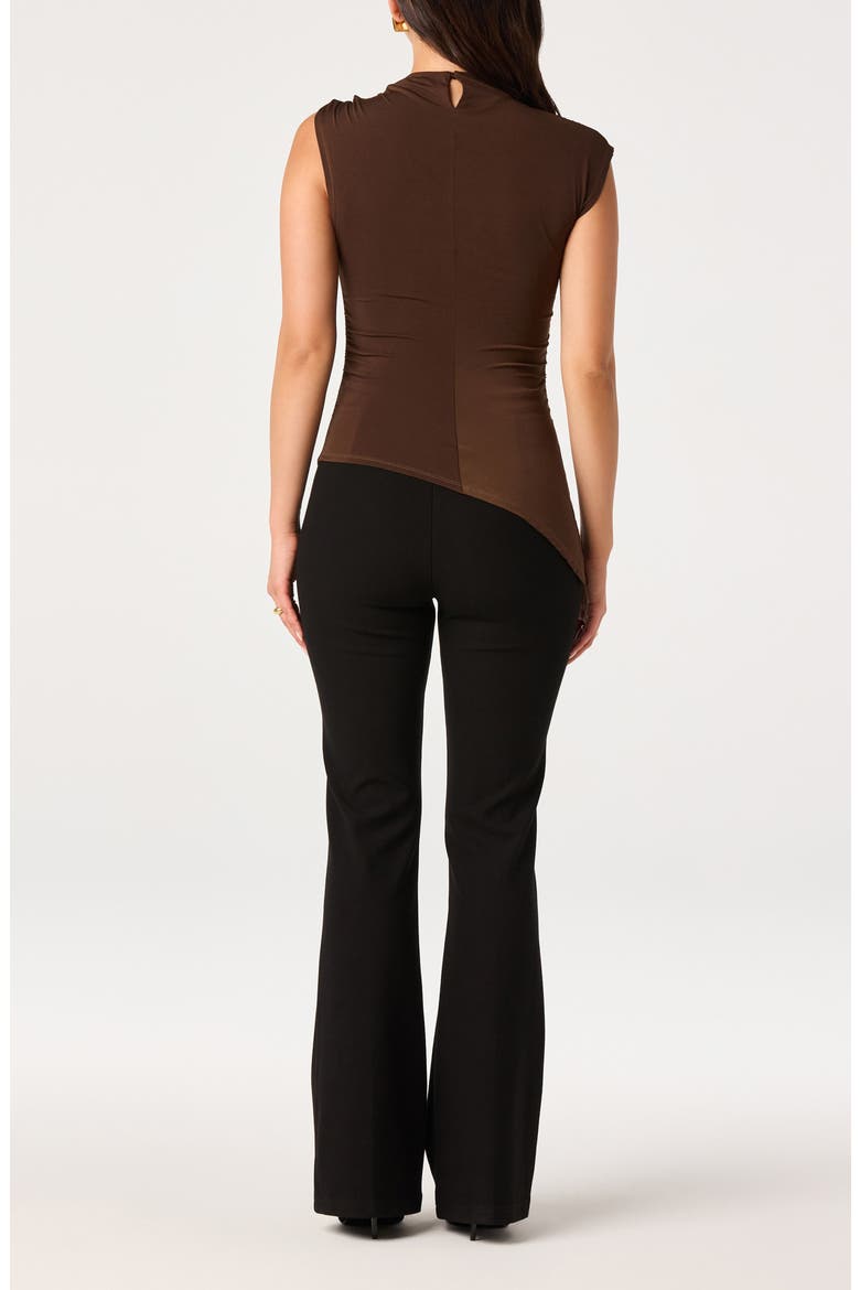 Mindy Ring Detail Ruched Tank, Alternate, color, BROWN