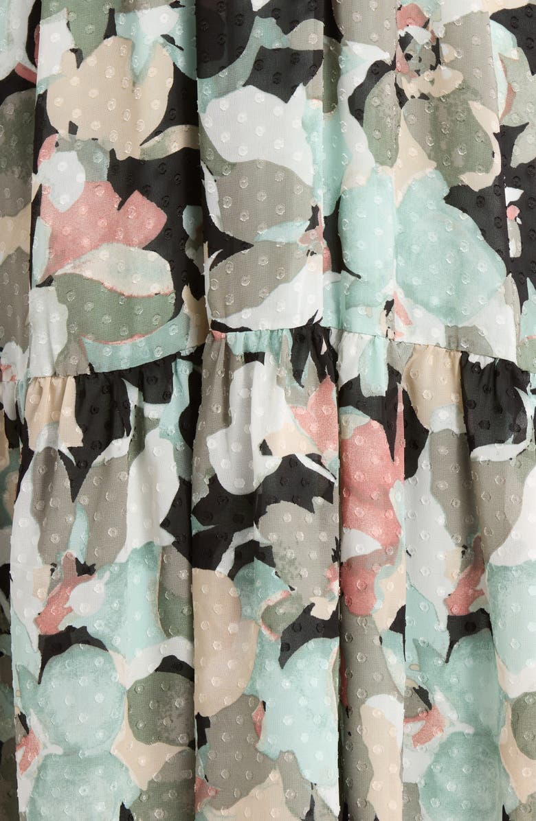 KASPER Clip Dot Flutter Sleeve Dress, Alternate, color, Black Multi